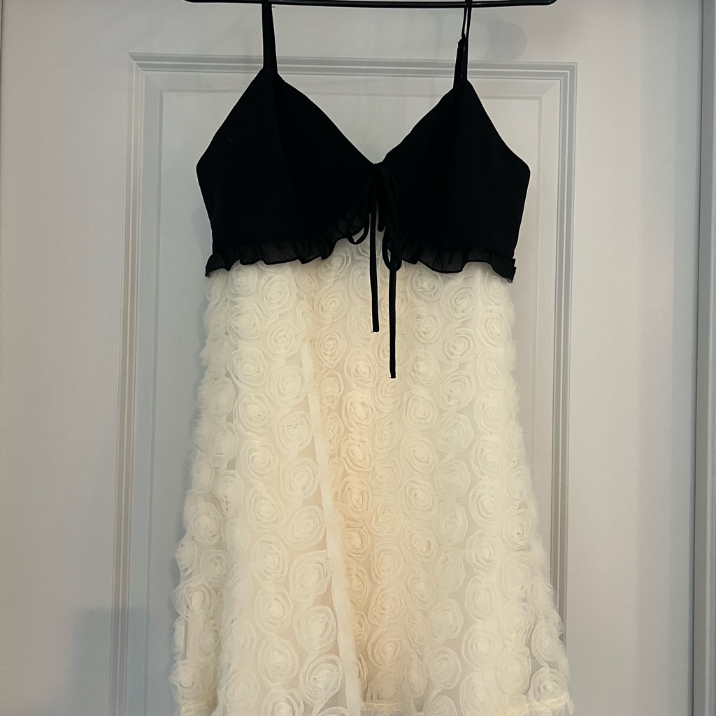 12th Tribe Black & Cream Mini Dress
